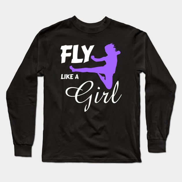 Fly Like a Girl... Ninja Style Long Sleeve T-Shirt by ninjatees